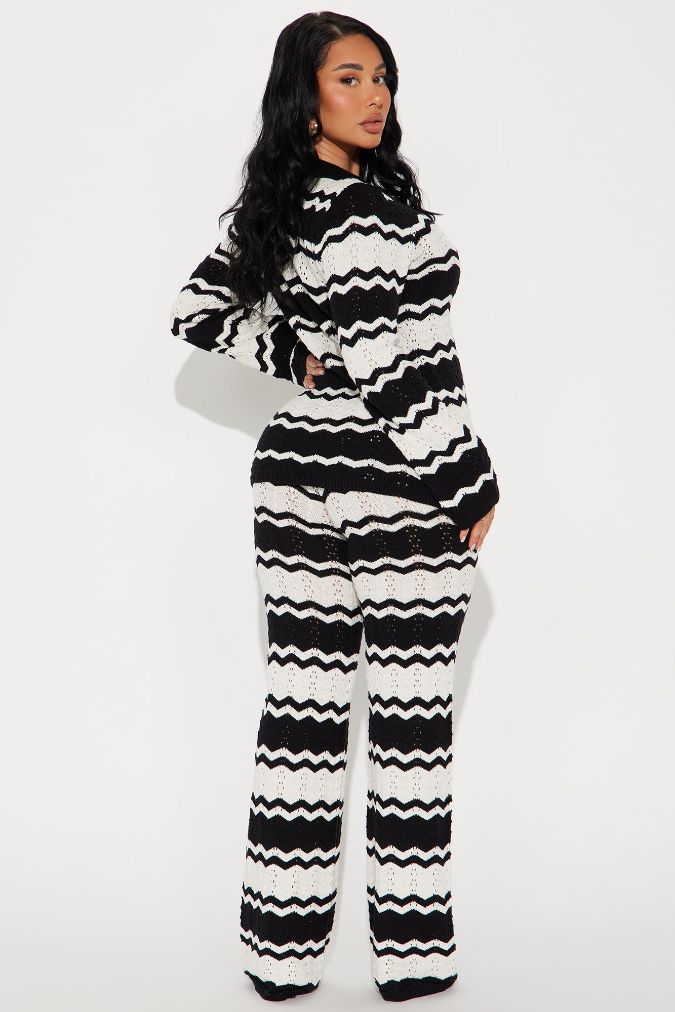 Arabella Crochet Pant Set - Black/combo