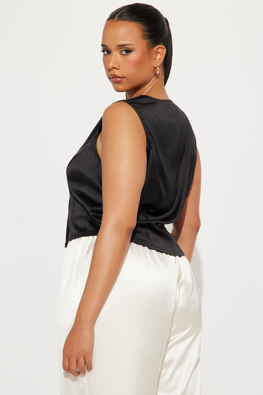 Date Night Tie Front Top - Black