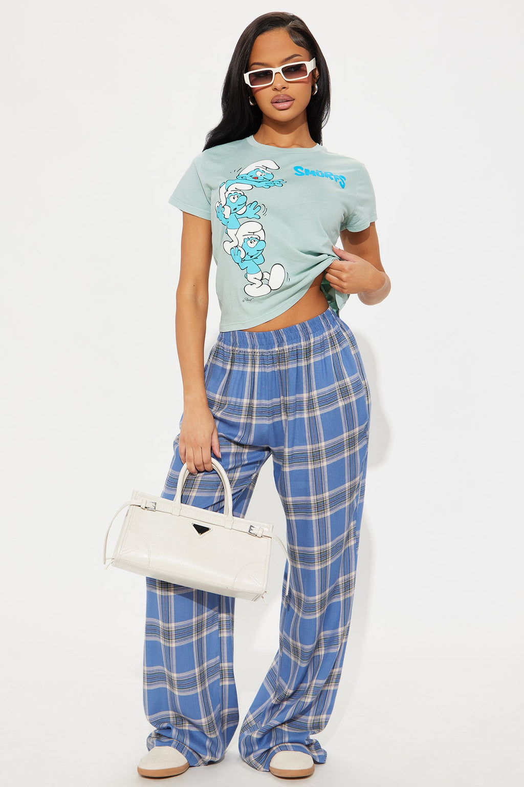 Smurfs Washed Baby Tee - Light Blue