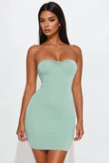 Sweet Date Double Lined Mini Dress - Sage