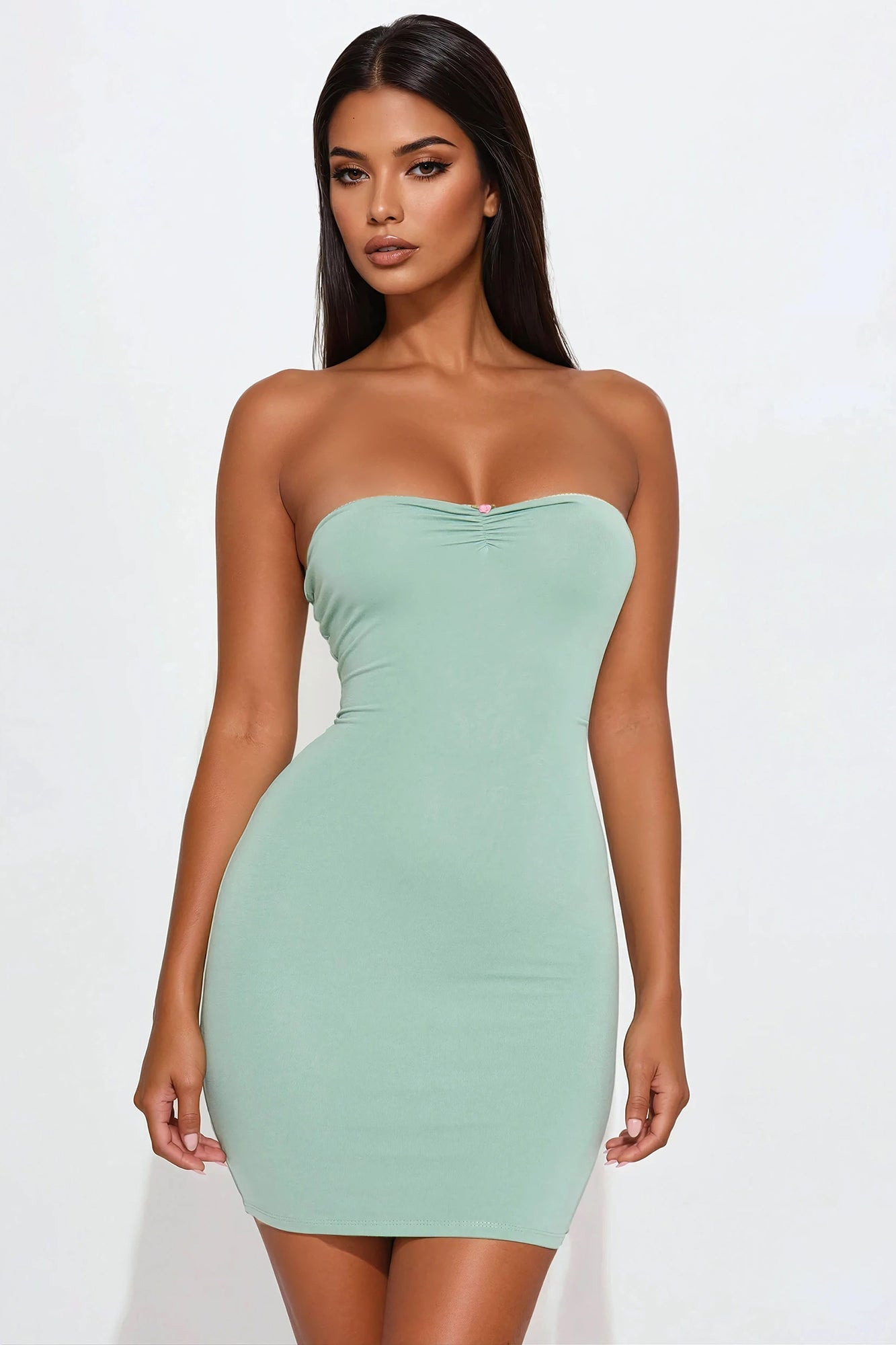 Sweet Date Double Lined Mini Dress - Sage