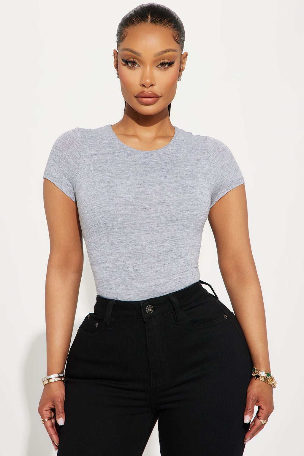 Samara Double Layered Bodysuit - Heather Grey