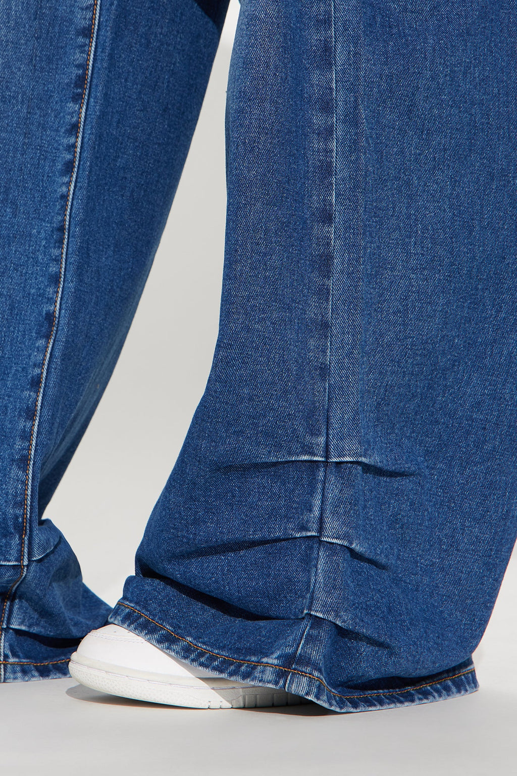 Time To Move On Tacked Baggy Jeans - Dark Wash