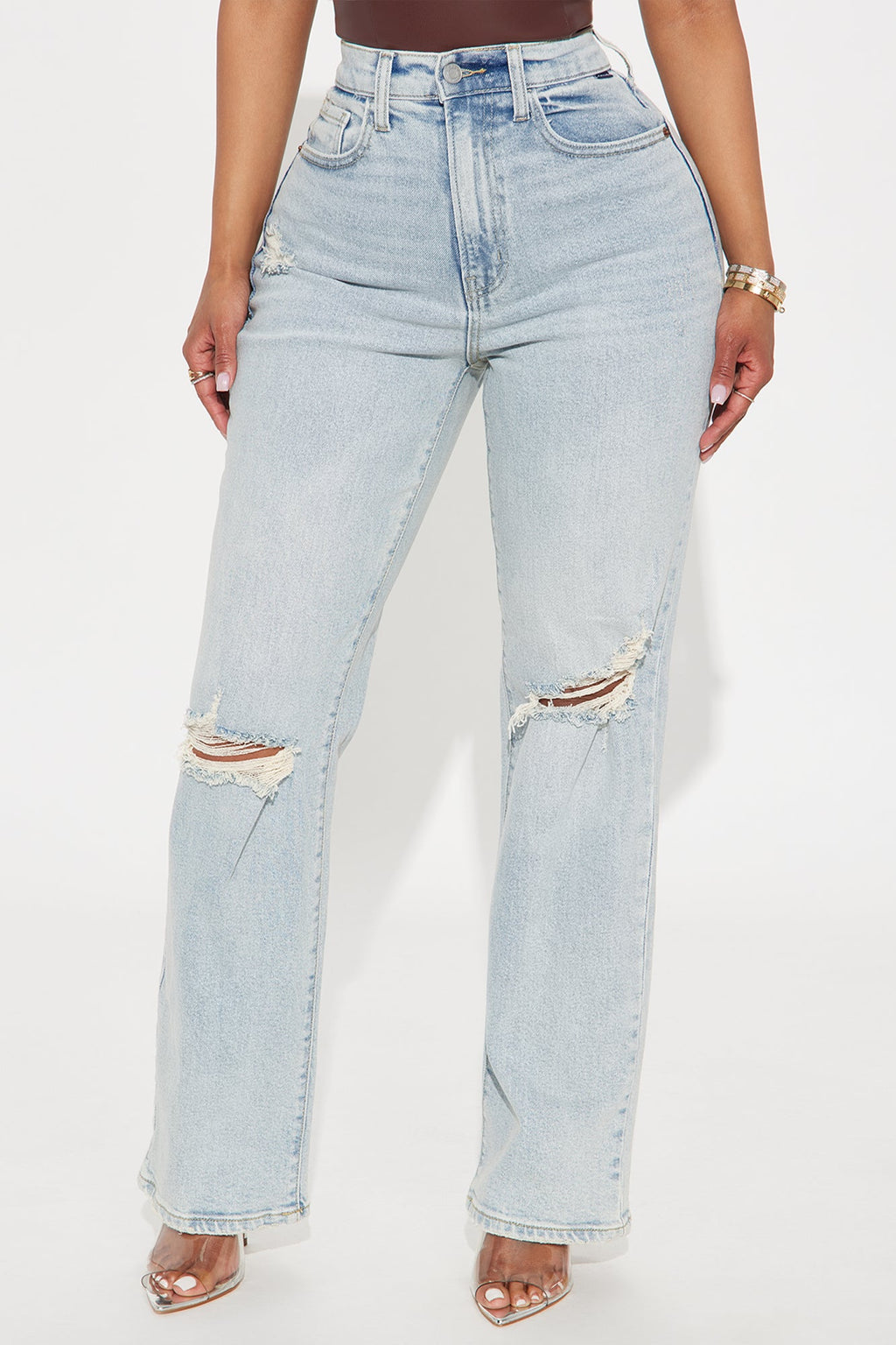 Everyday High Rise Straight Leg Jeans - Light Wash