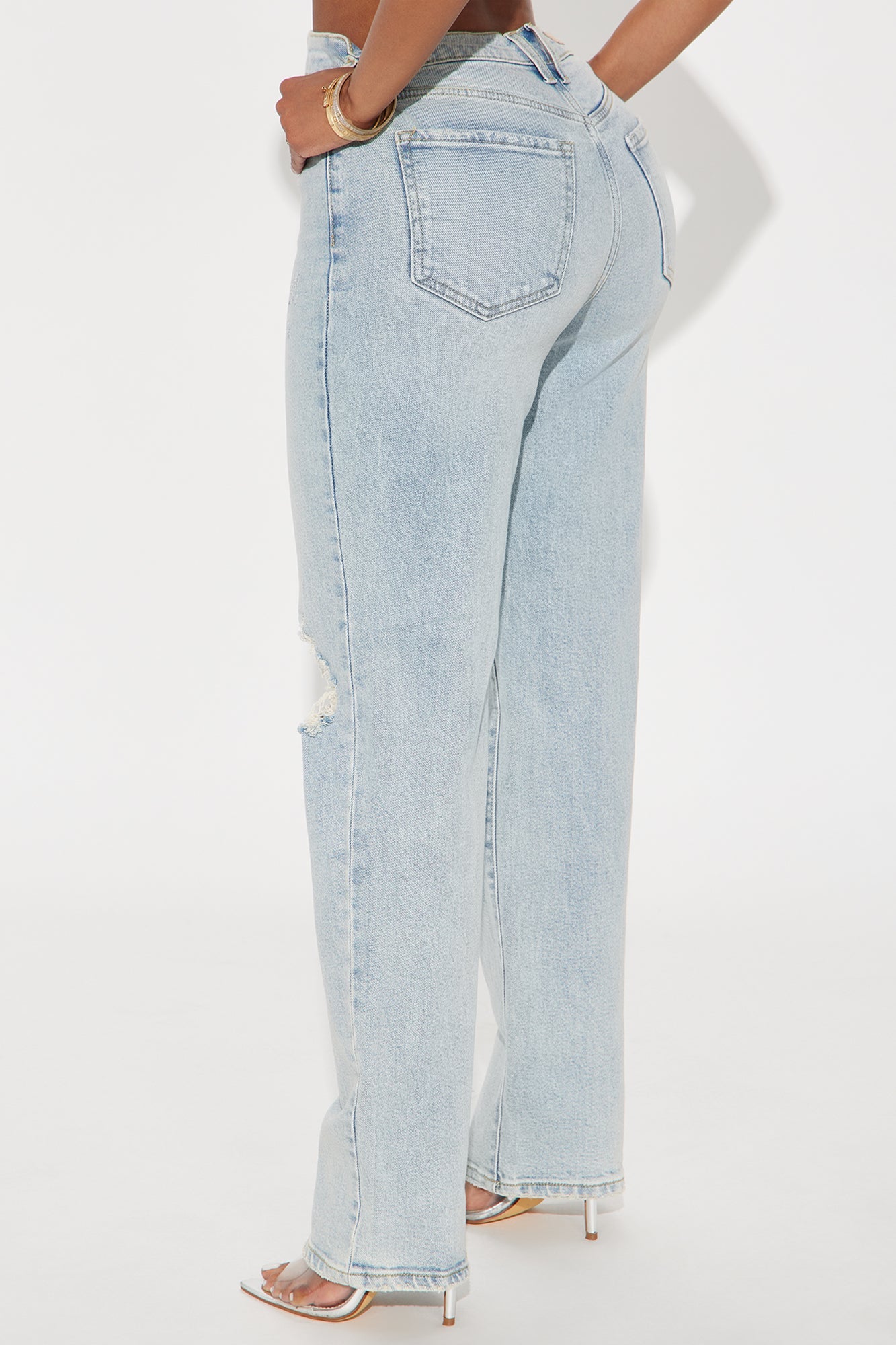 Everyday High Rise Straight Leg Jeans - Light Wash