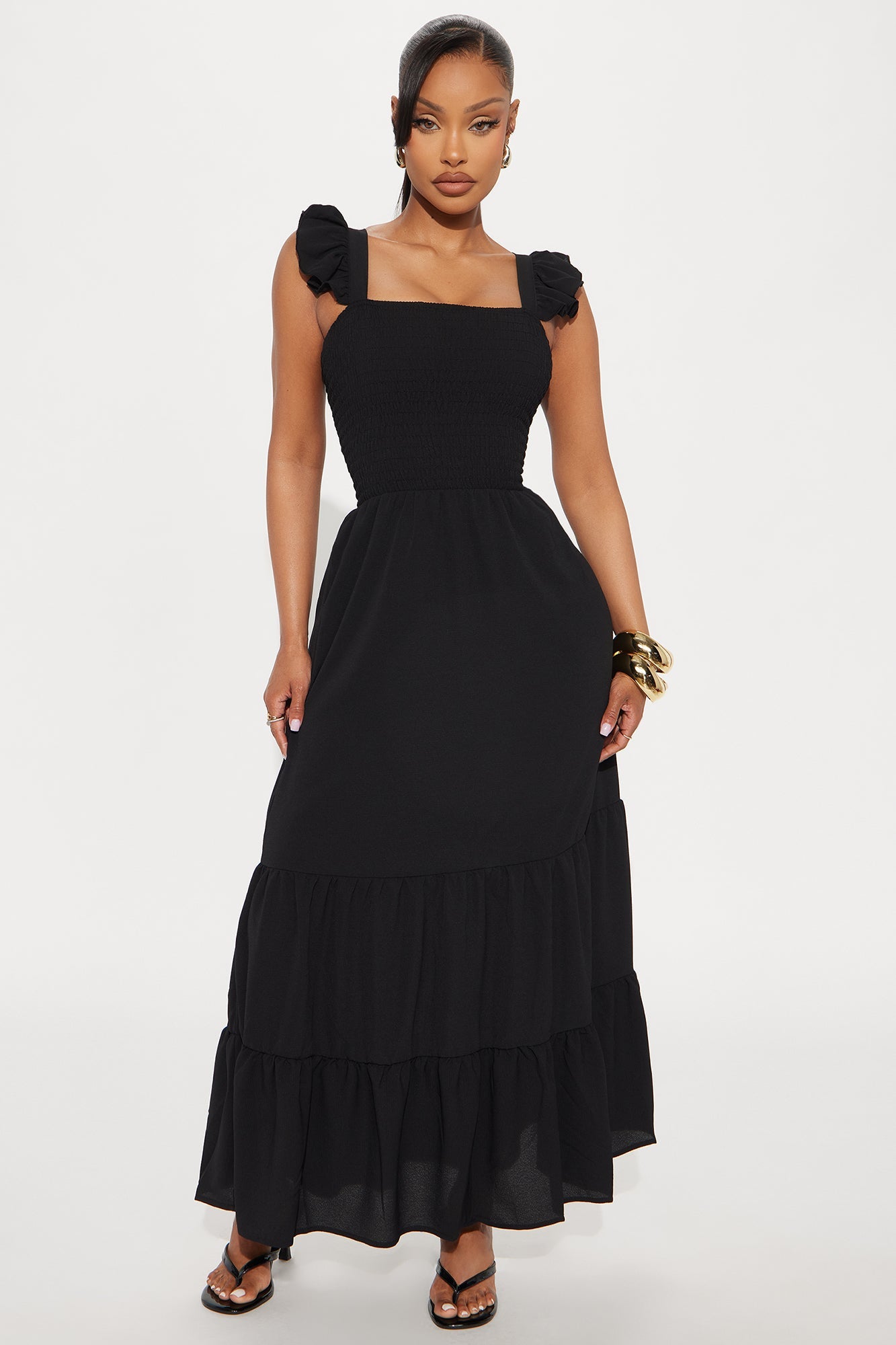 Heart On My Sleeve Maxi Dress - Black