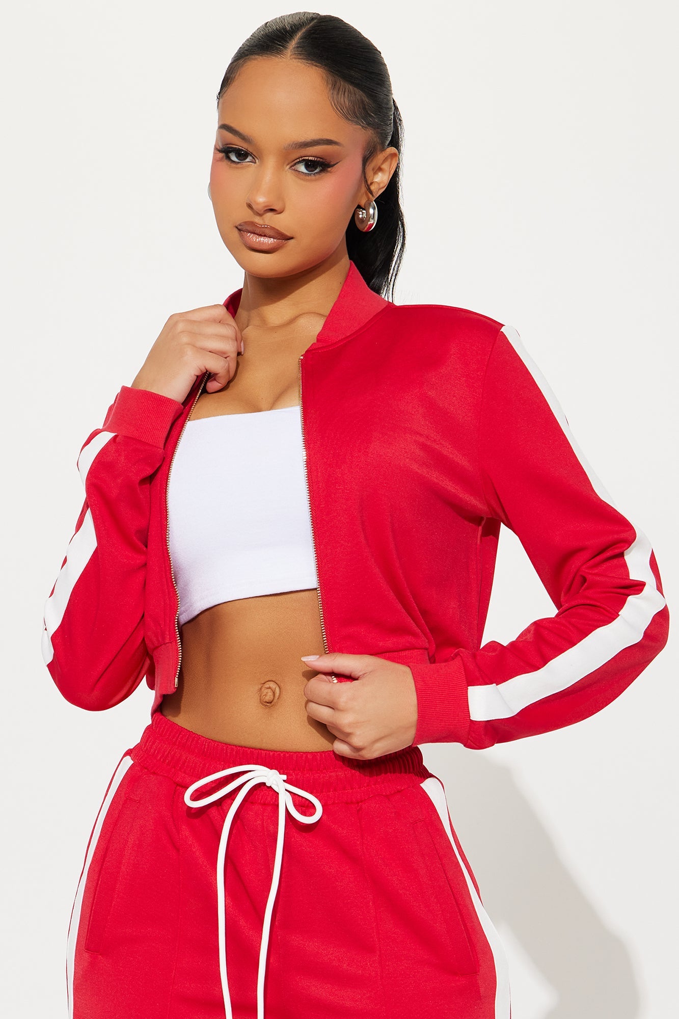 Hanging Out Later Pant Set - Red