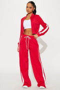 Hanging Out Later Pant Set - Red