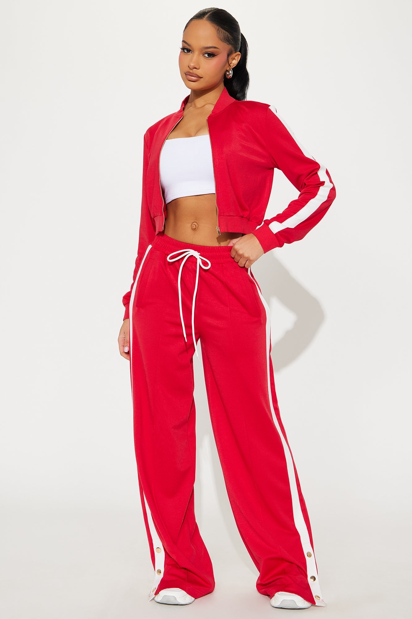 Hanging Out Later Pant Set - Red