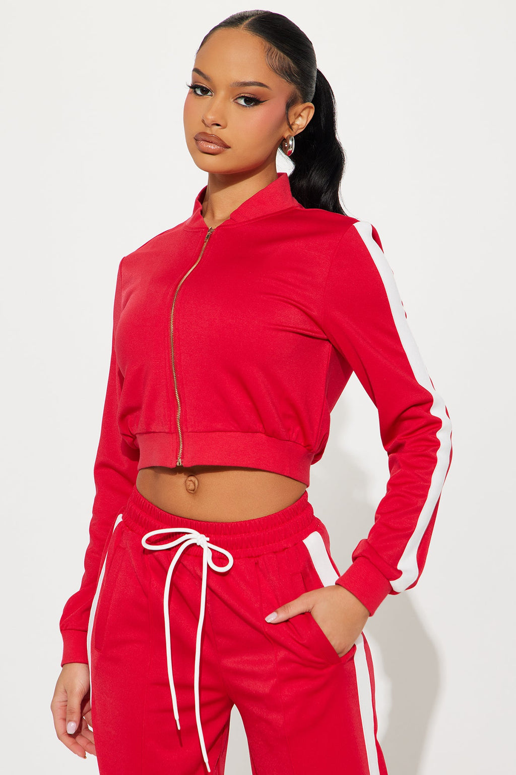 Hanging Out Later Pant Set - Red