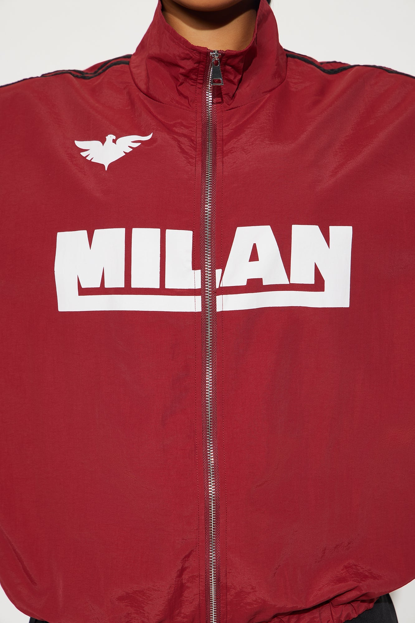 Milan Athletic Sporty Windbreaker - Brick Red