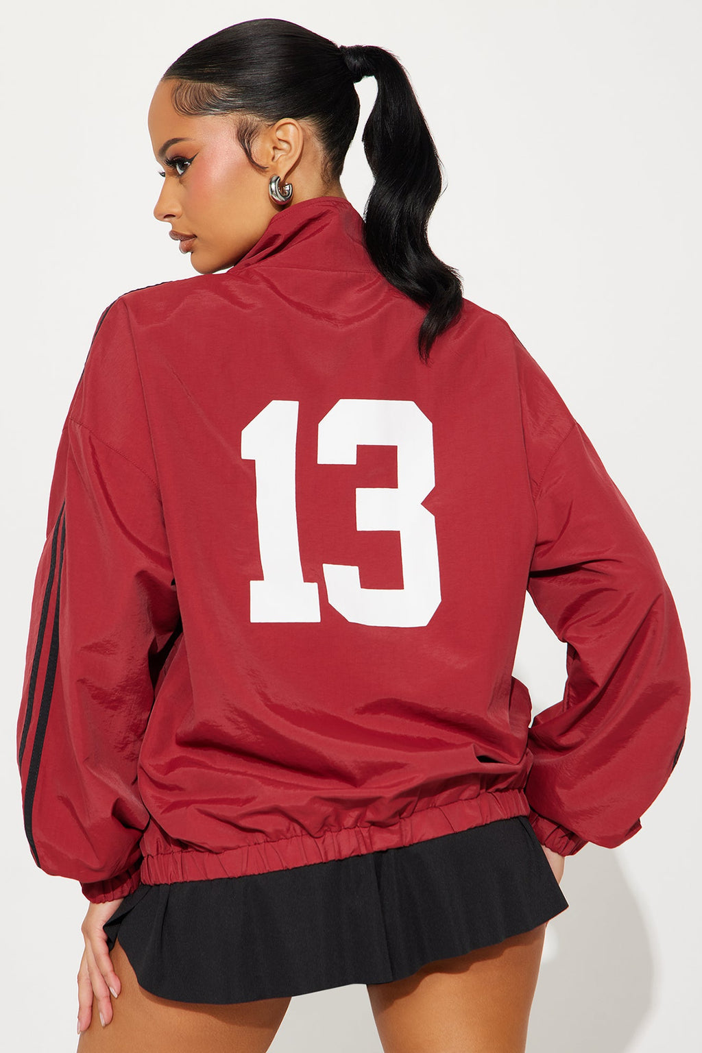 Milan Athletic Sporty Windbreaker - Brick Red