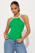 Miranda High Neck Tank - Green/combo