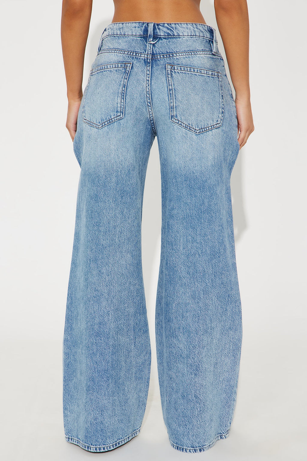 In The Rotation Cutout Baggy Jeans - Medium Wash