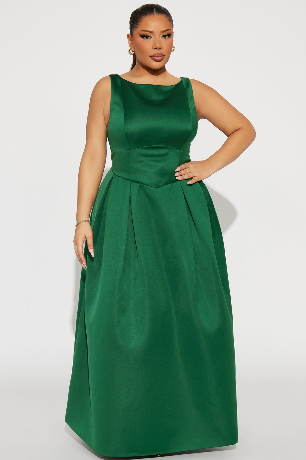 Margie Satin Maxi Dress - Hunter