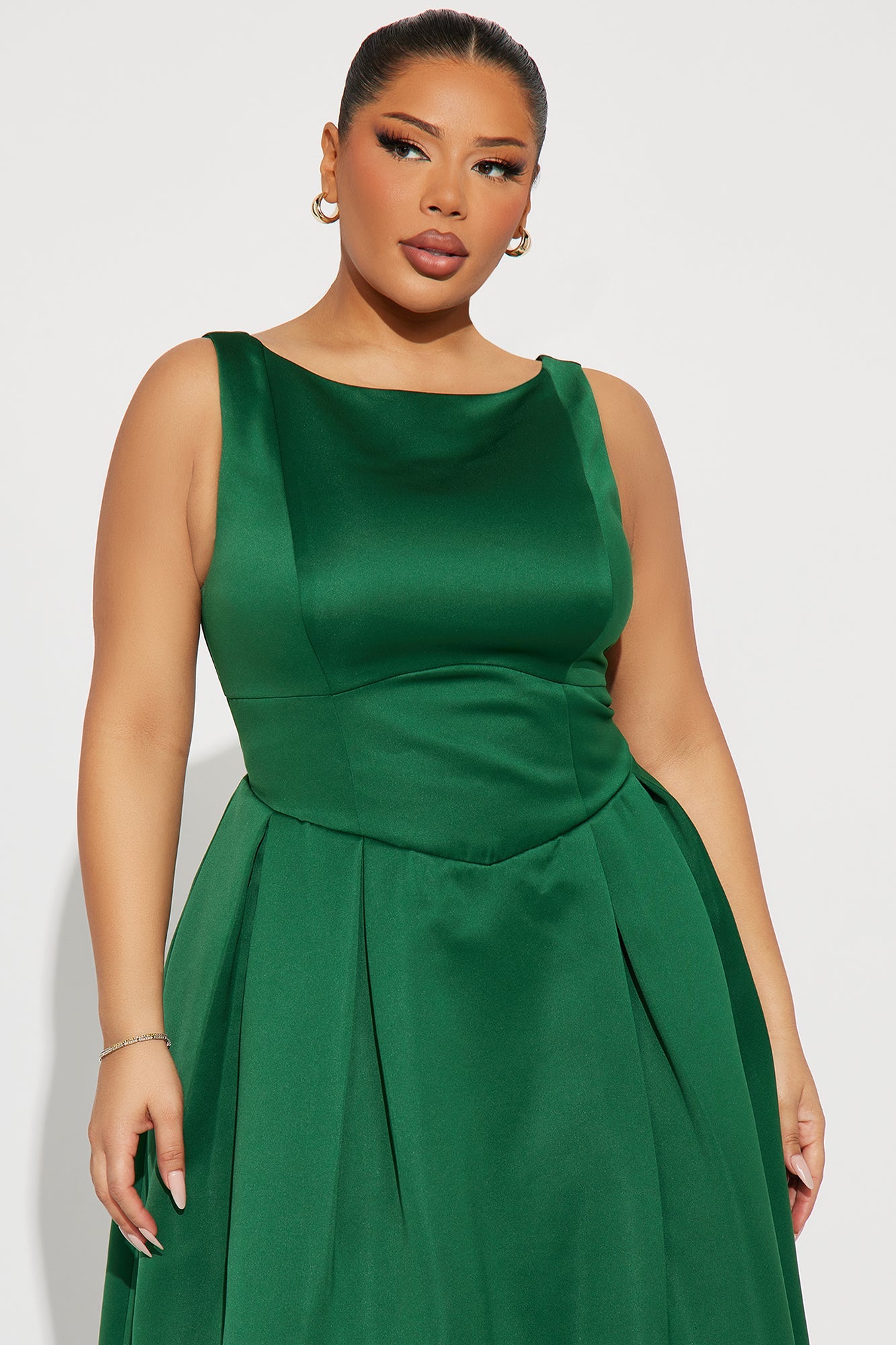 Margie Satin Maxi Dress - Hunter