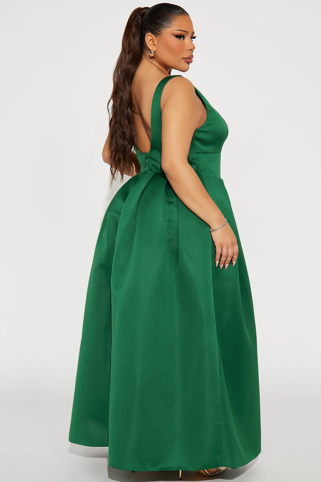 Margie Satin Maxi Dress - Hunter