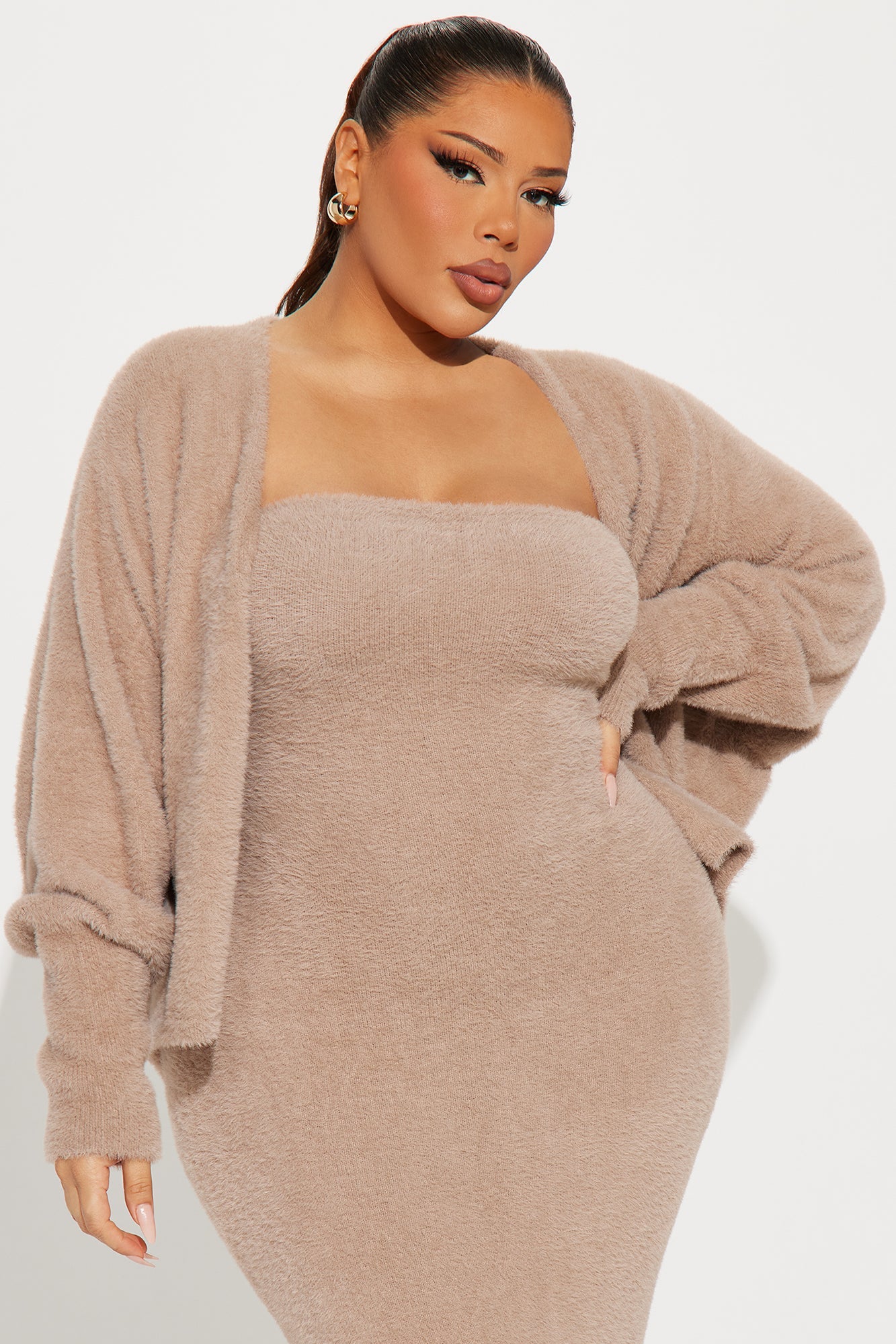 Staying Cozy Maxi Dress Set - Mocha