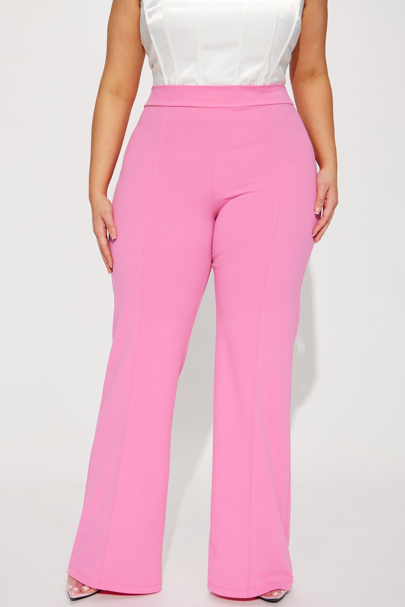 Victoria High Waisted Dress Pants - Pink