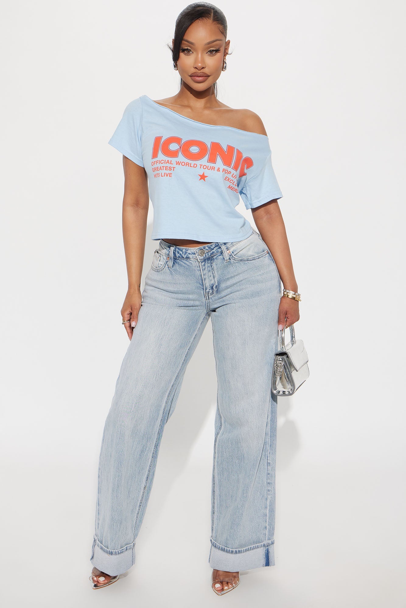 Briana Low Rise Cuffed Wide Leg Jeans - Vintage Wash