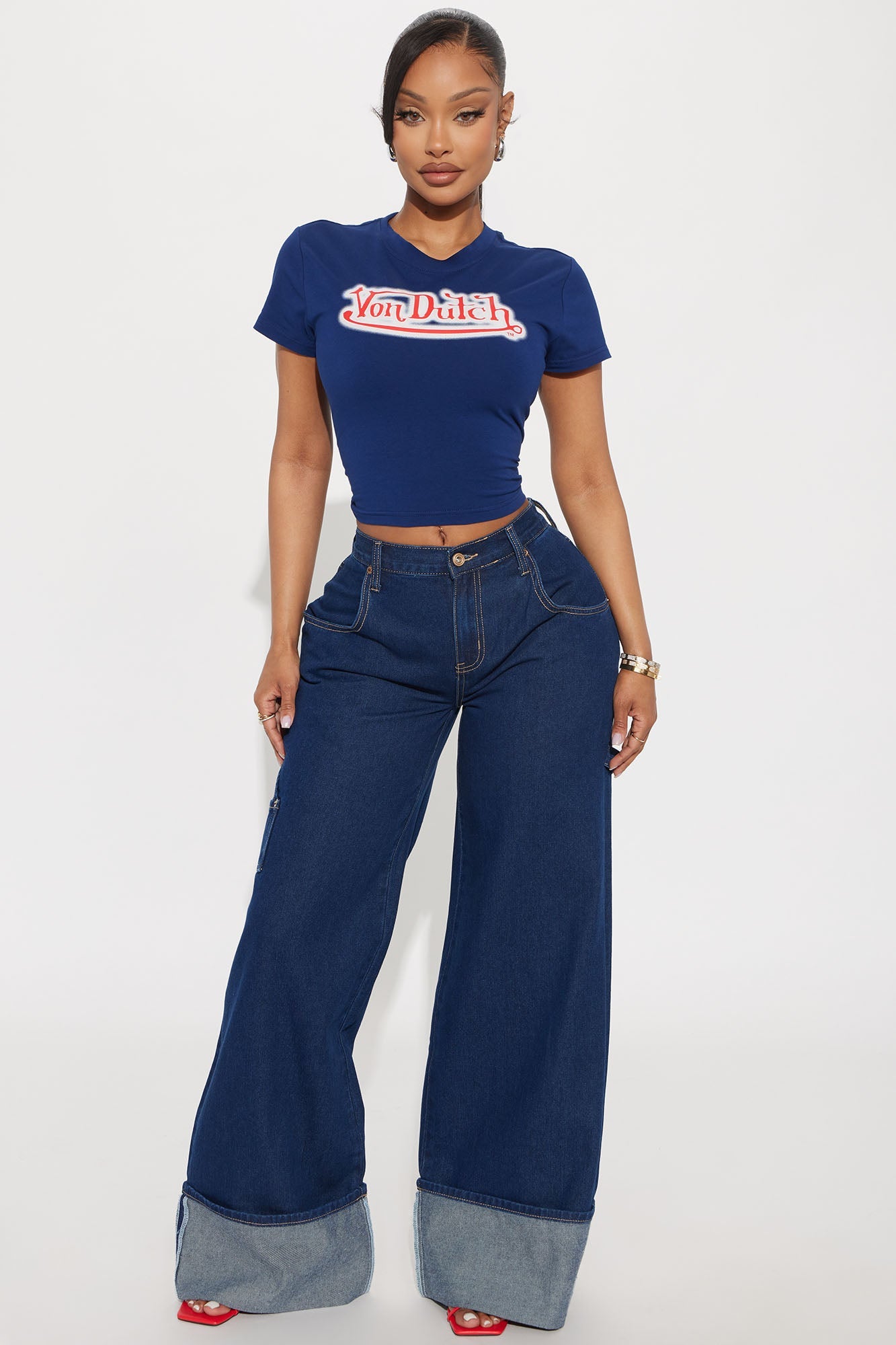 Doing Better Cuffed Carpenter Jeans - Dark Wash