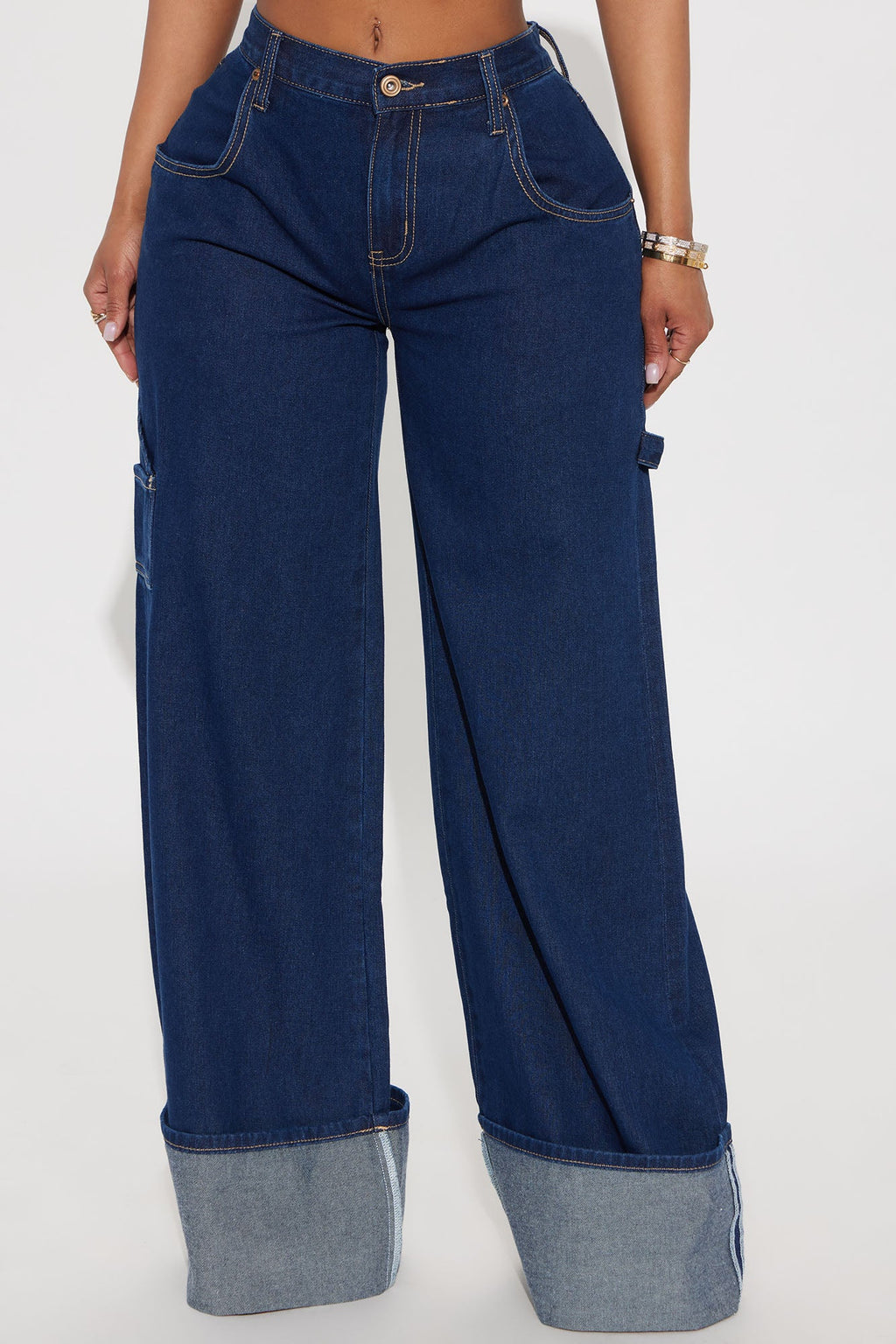 Doing Better Cuffed Carpenter Jeans - Dark Wash