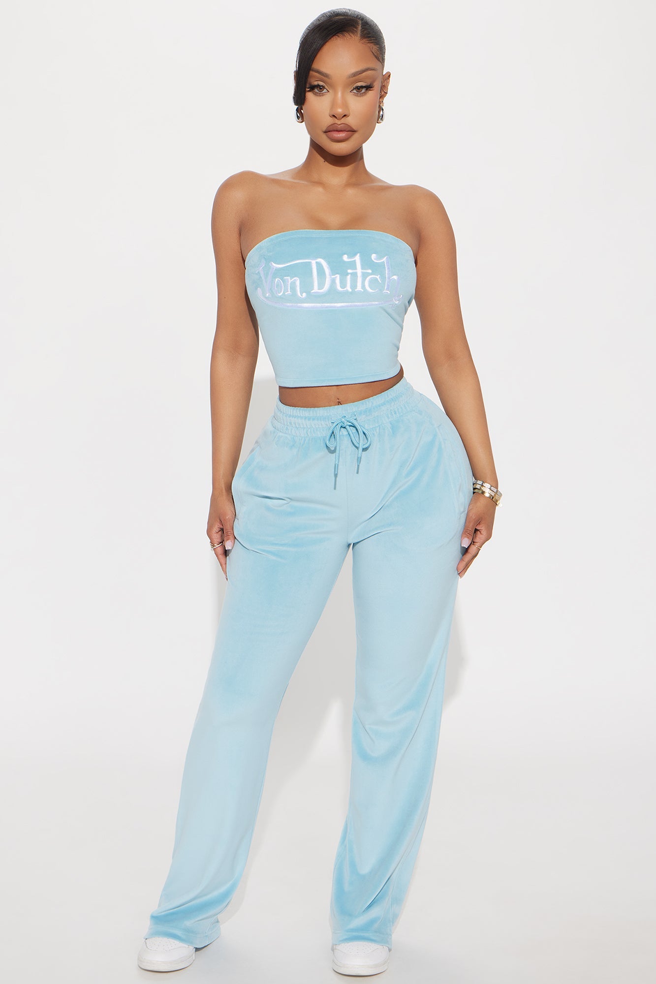 Von Dutch Velour Tube Top - Blue