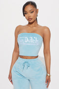 Von Dutch Velour Tube Top - Blue