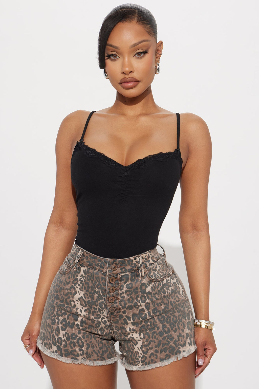 Renee Lace Trim Cami - Black