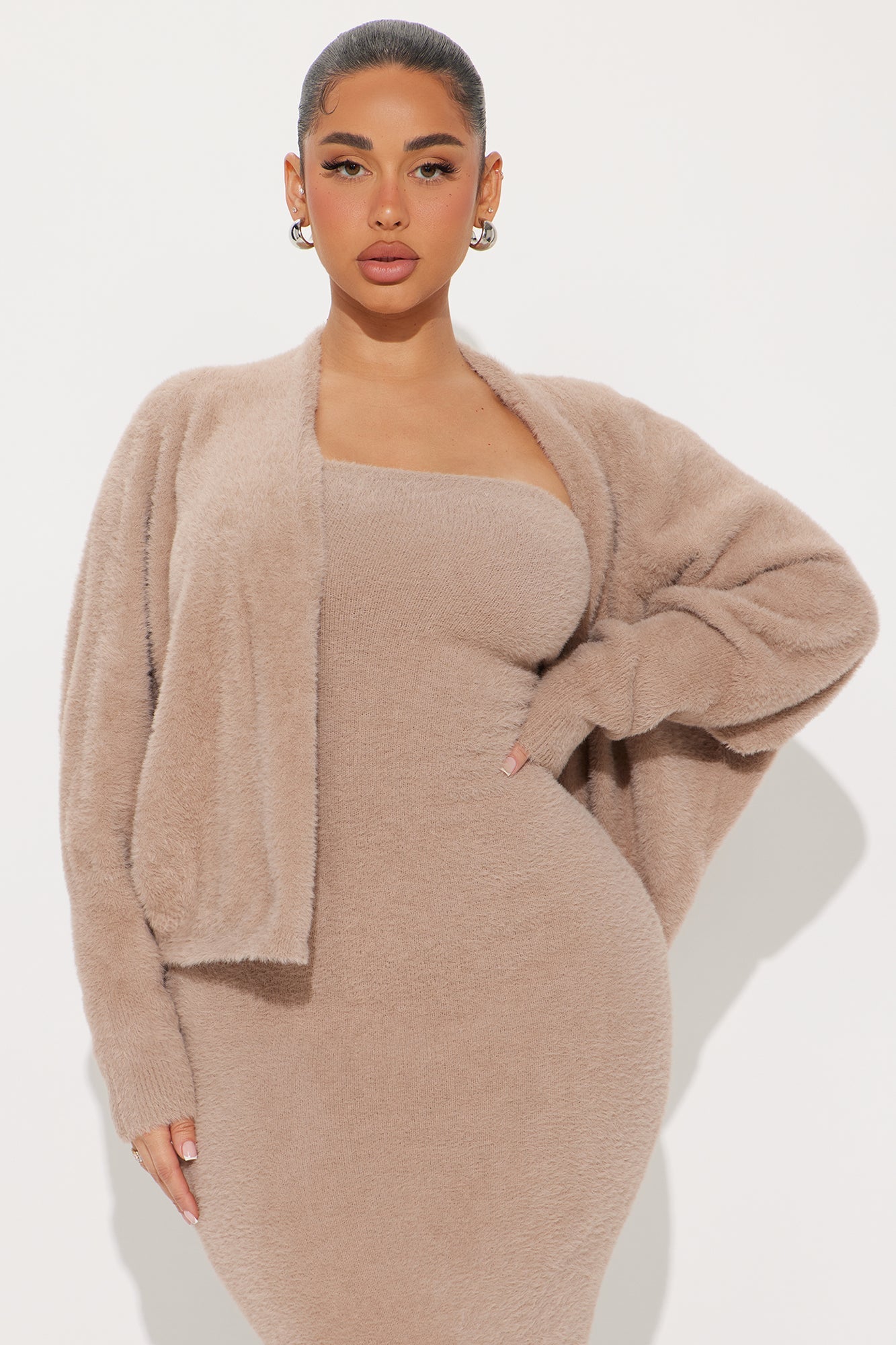 Staying Cozy Maxi Dress Set - Mocha