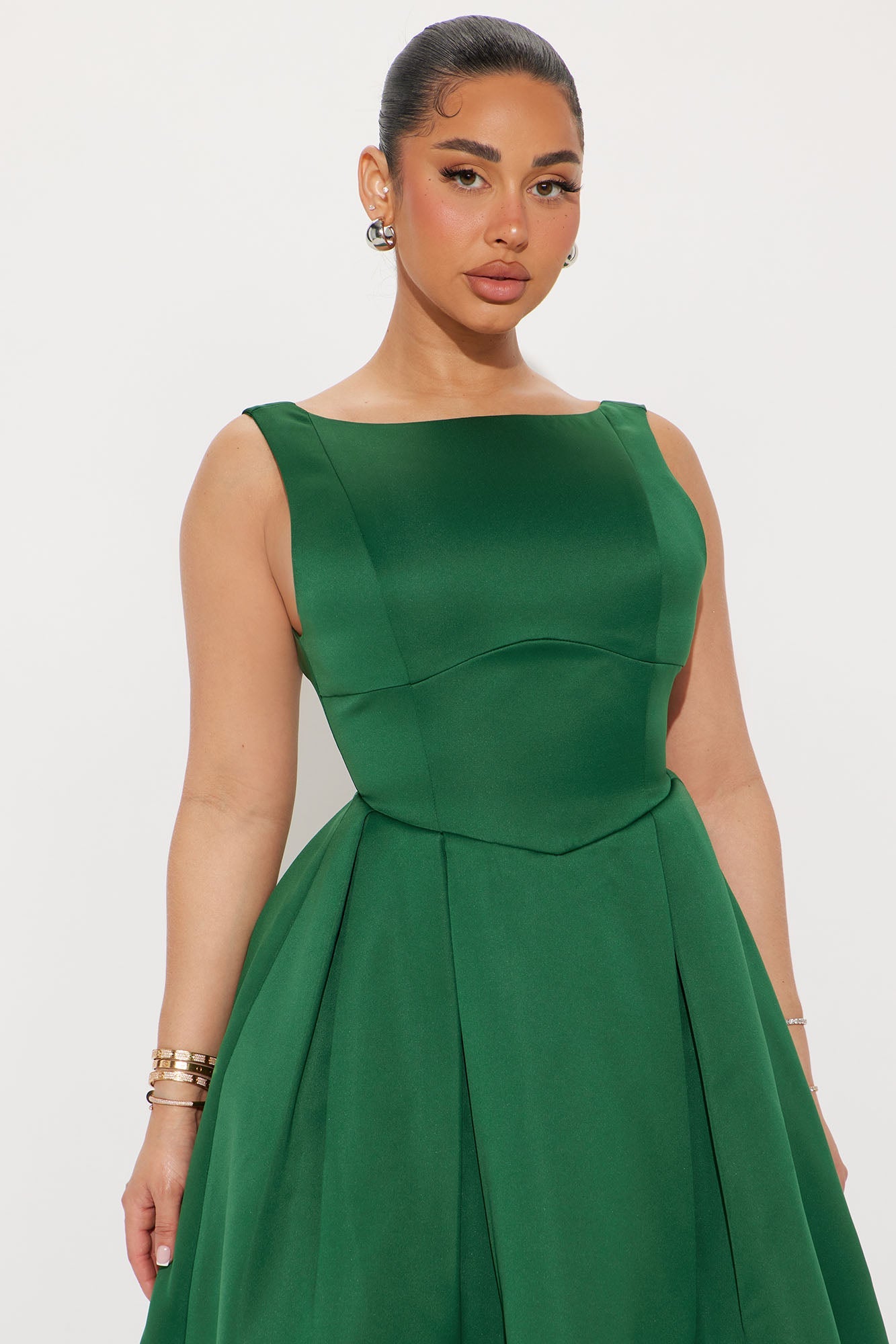 Margie Satin Maxi Dress - Hunter