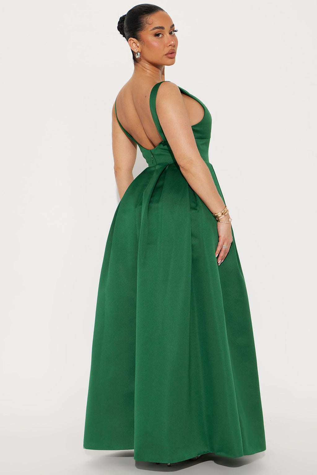 Margie Satin Maxi Dress - Hunter