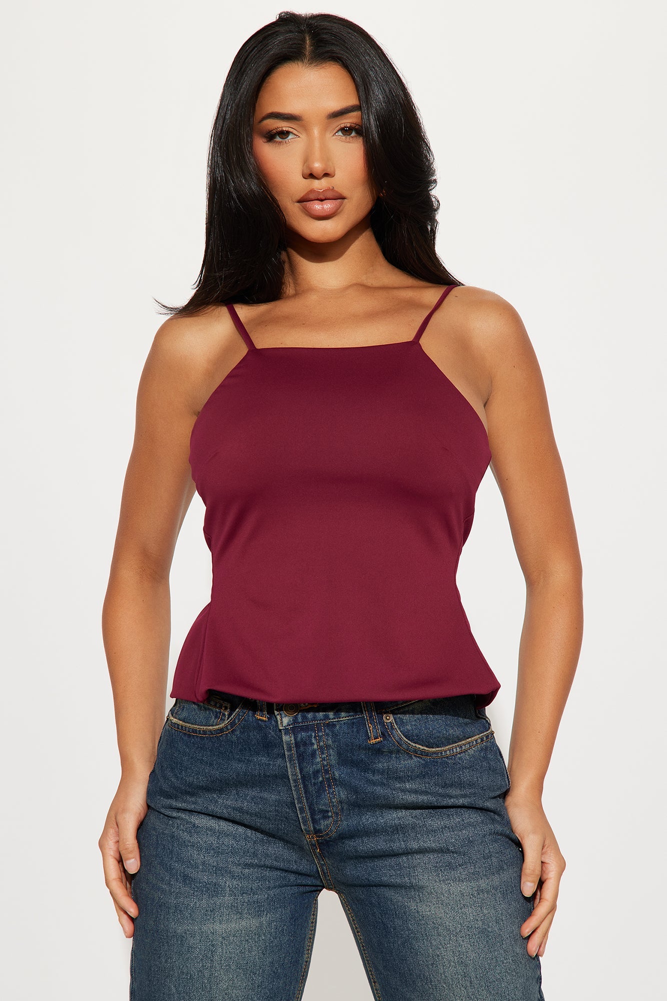 Not What It Seems Backless Top - Wine