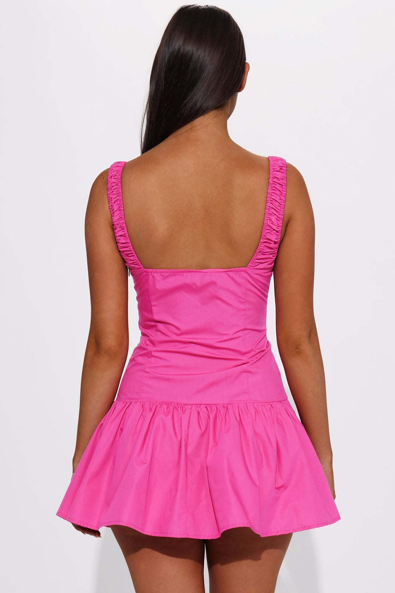 Cassidy Poplin Micro Mini Dress - Hot Pink