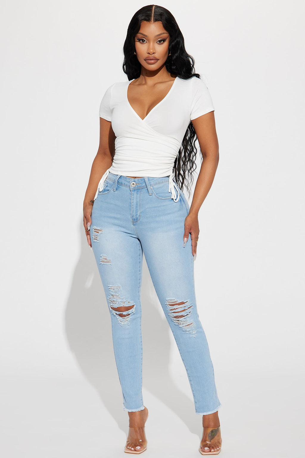 Sienna Surplice Top - Off White