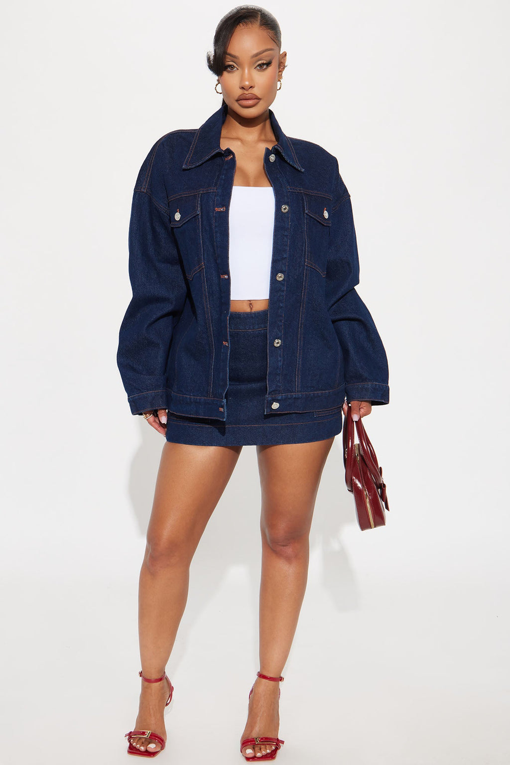 We're All Good Oversized Denim Jacket - Dark Wash