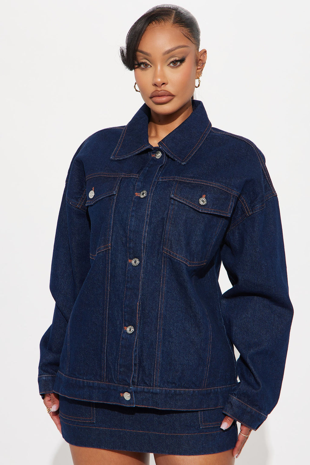 We're All Good Oversized Denim Jacket - Dark Wash