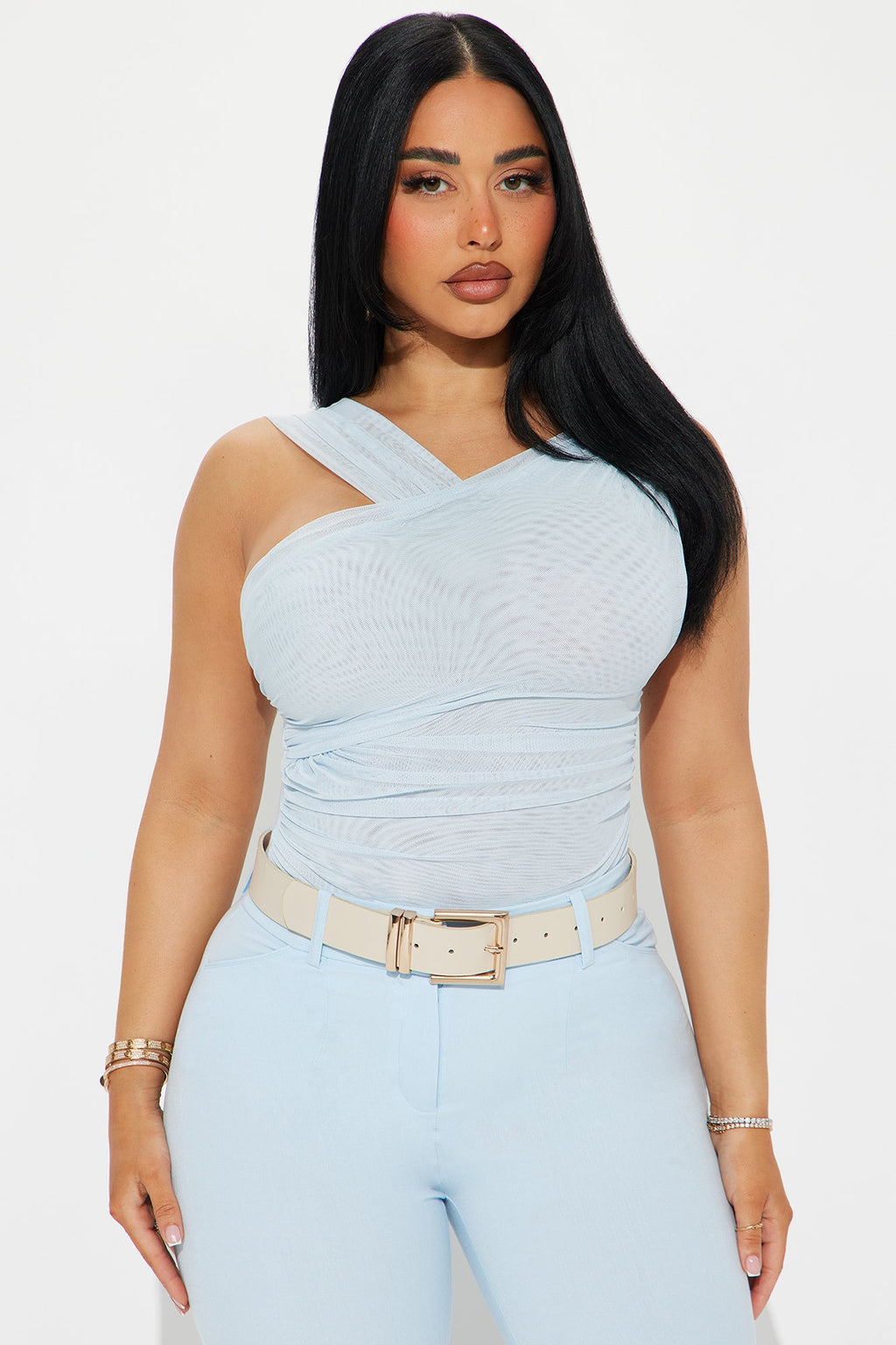 Kristen Mesh Bodysuit - Light Blue