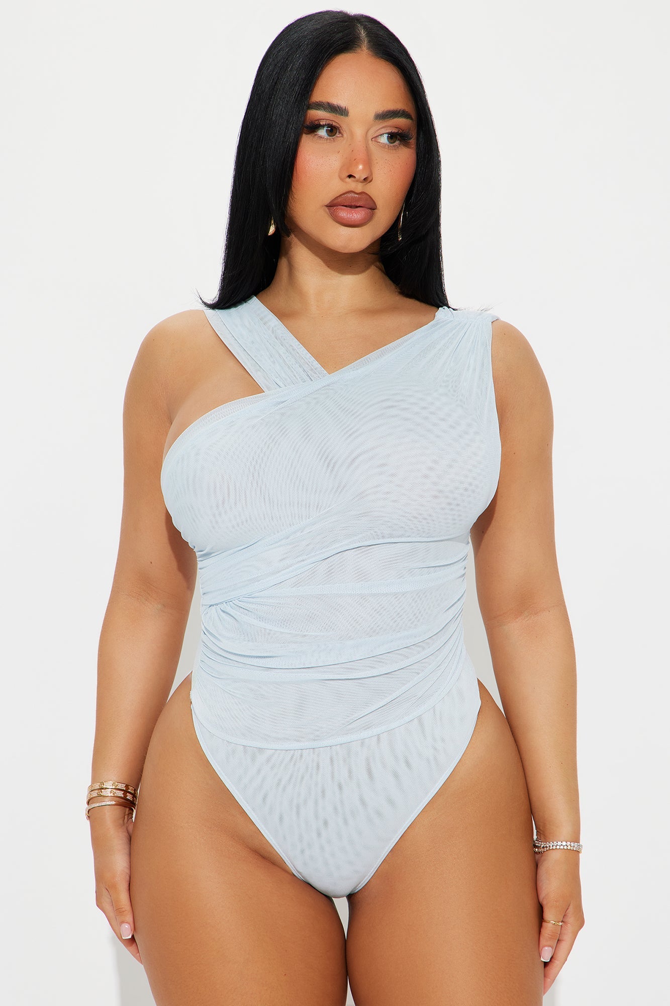 Kristen Mesh Bodysuit - Light Blue