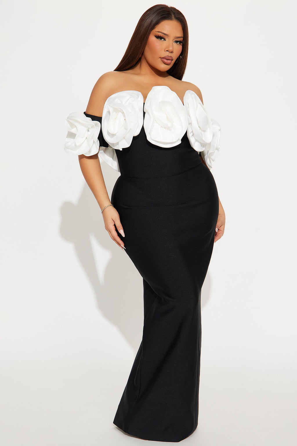 Rosetta Bandage Gown - Black/White