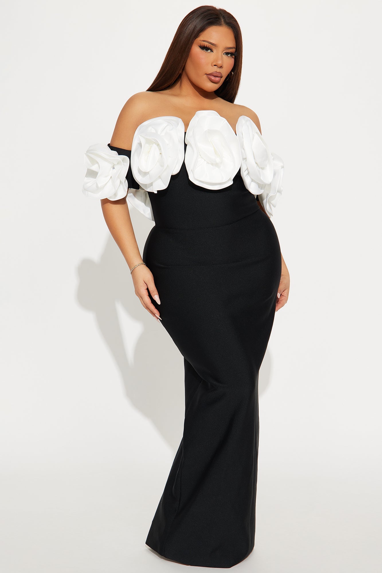 Rosetta Bandage Gown - Black/White