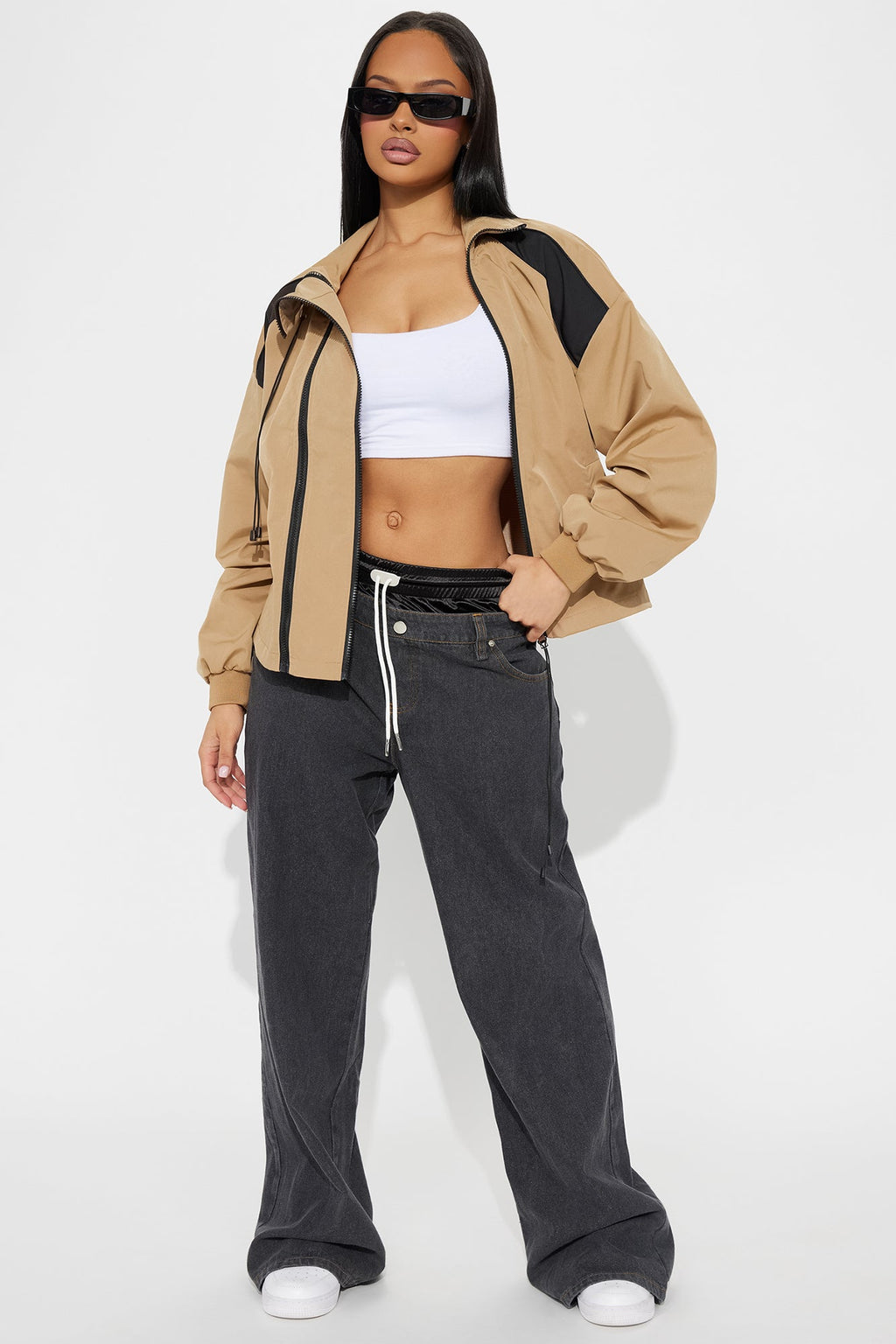 Don't Rain On My Parade Windbreaker Jacket - Khaki