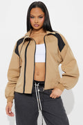 Don't Rain On My Parade Windbreaker Jacket - Khaki