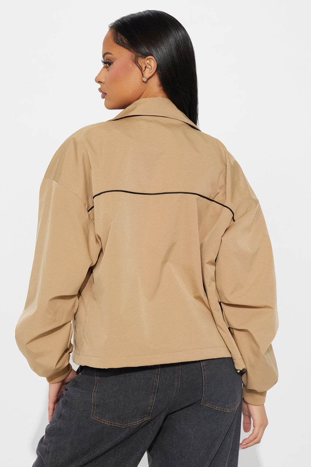 Don't Rain On My Parade Windbreaker Jacket - Khaki