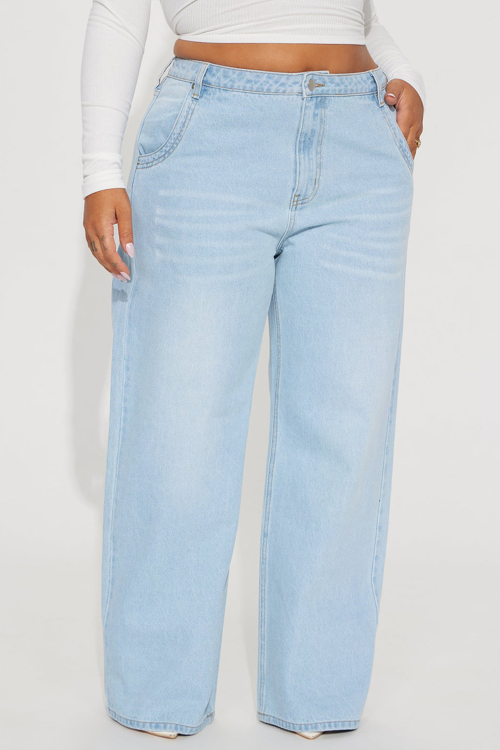 Calling It Off Baggy Jeans - Light Wash