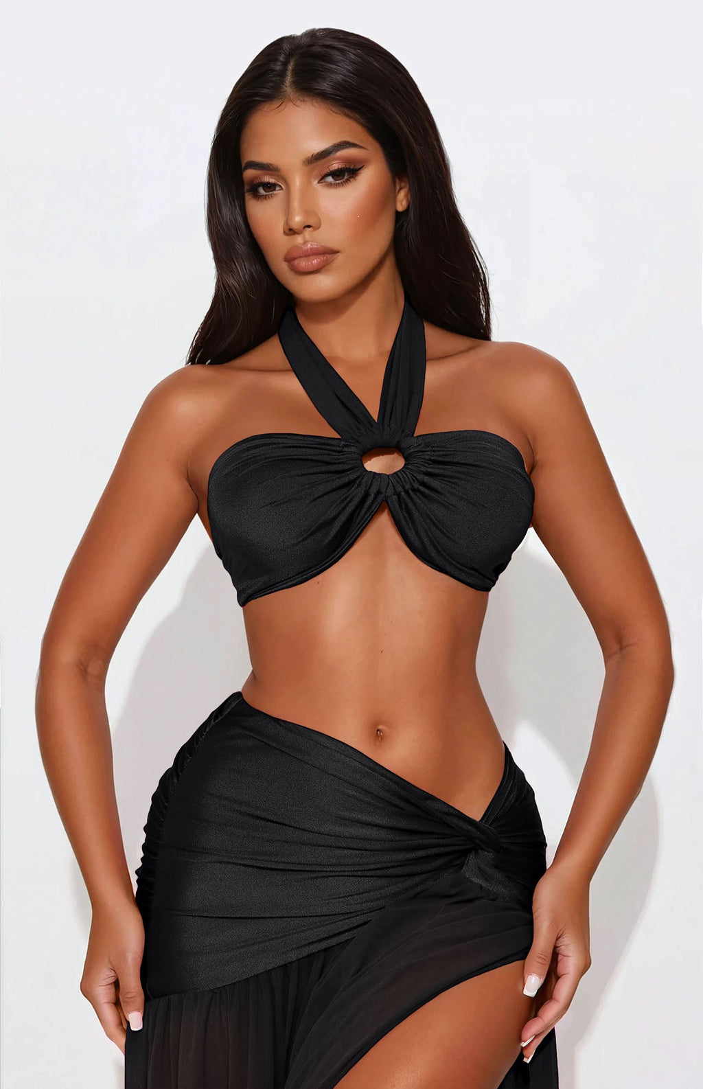 Blissful Day Maxi Skirt Set - Black