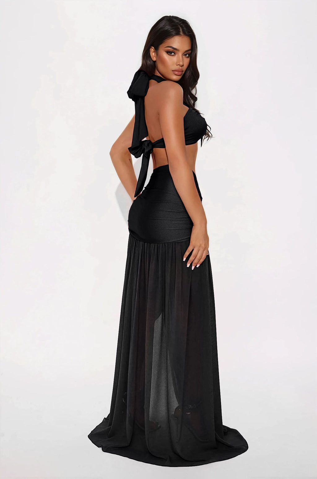 Blissful Day Maxi Skirt Set - Black