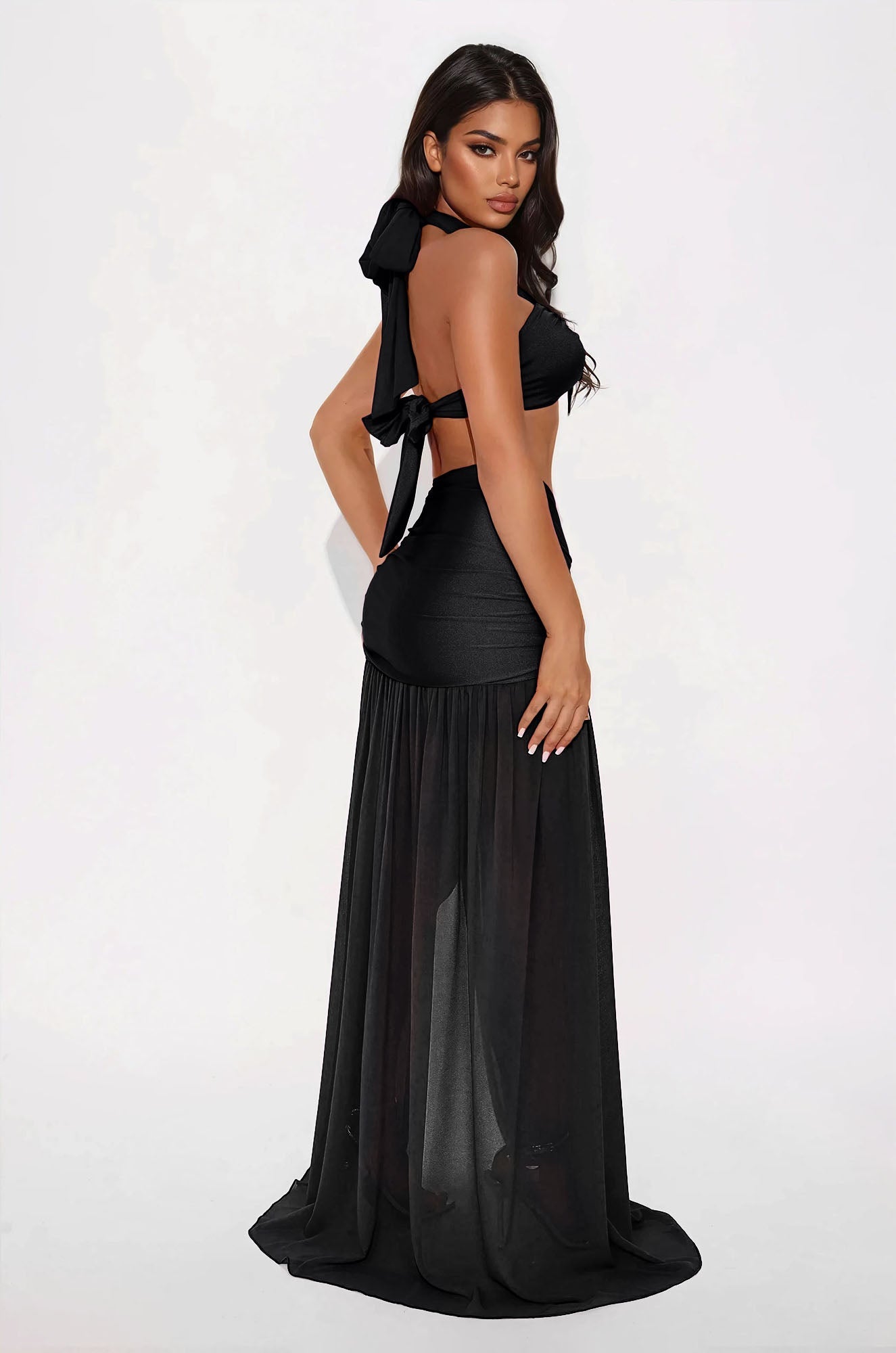 Blissful Day Maxi Skirt Set - Black