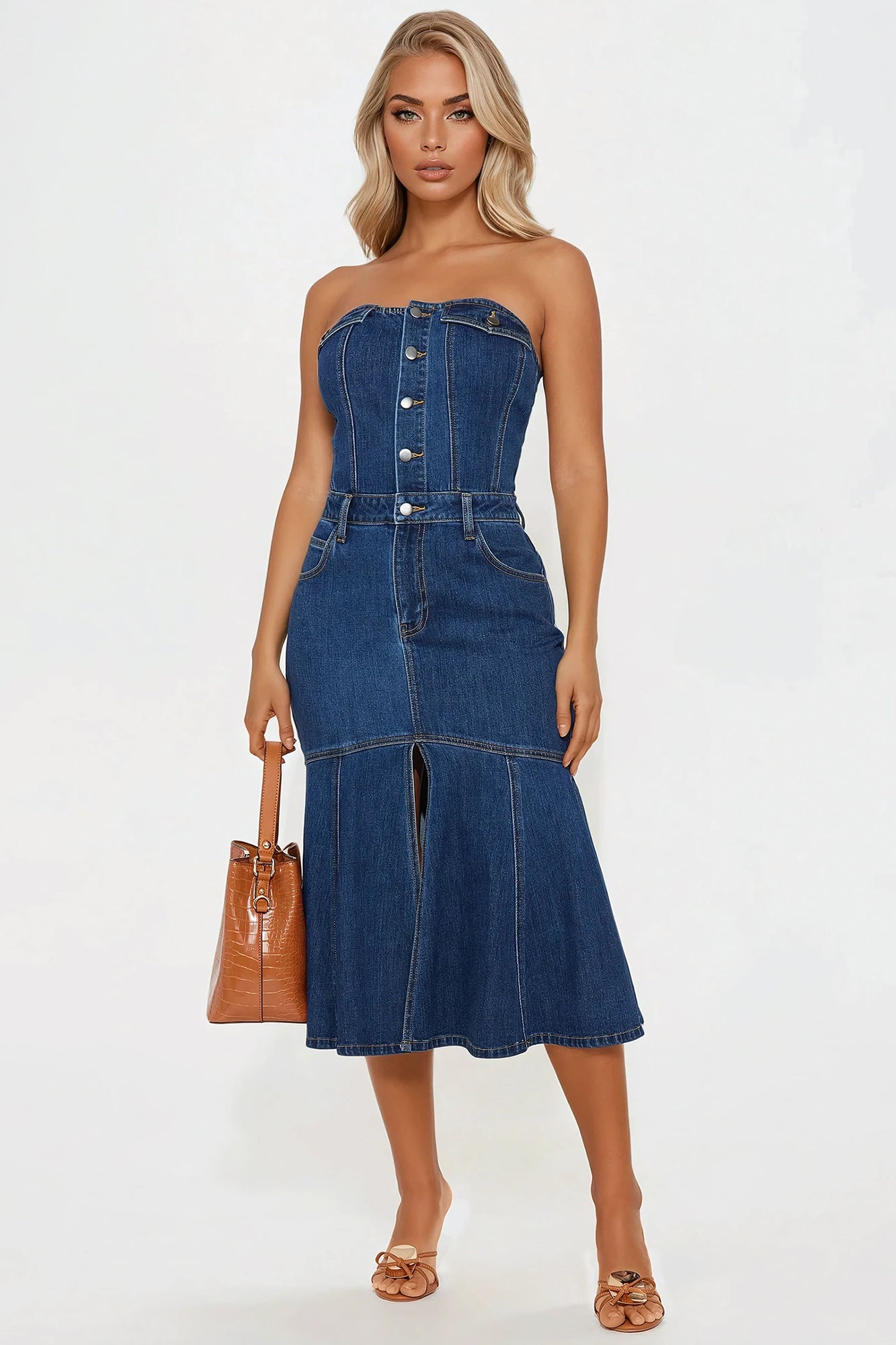 Main One Denim Midi Dress - Dark Wash