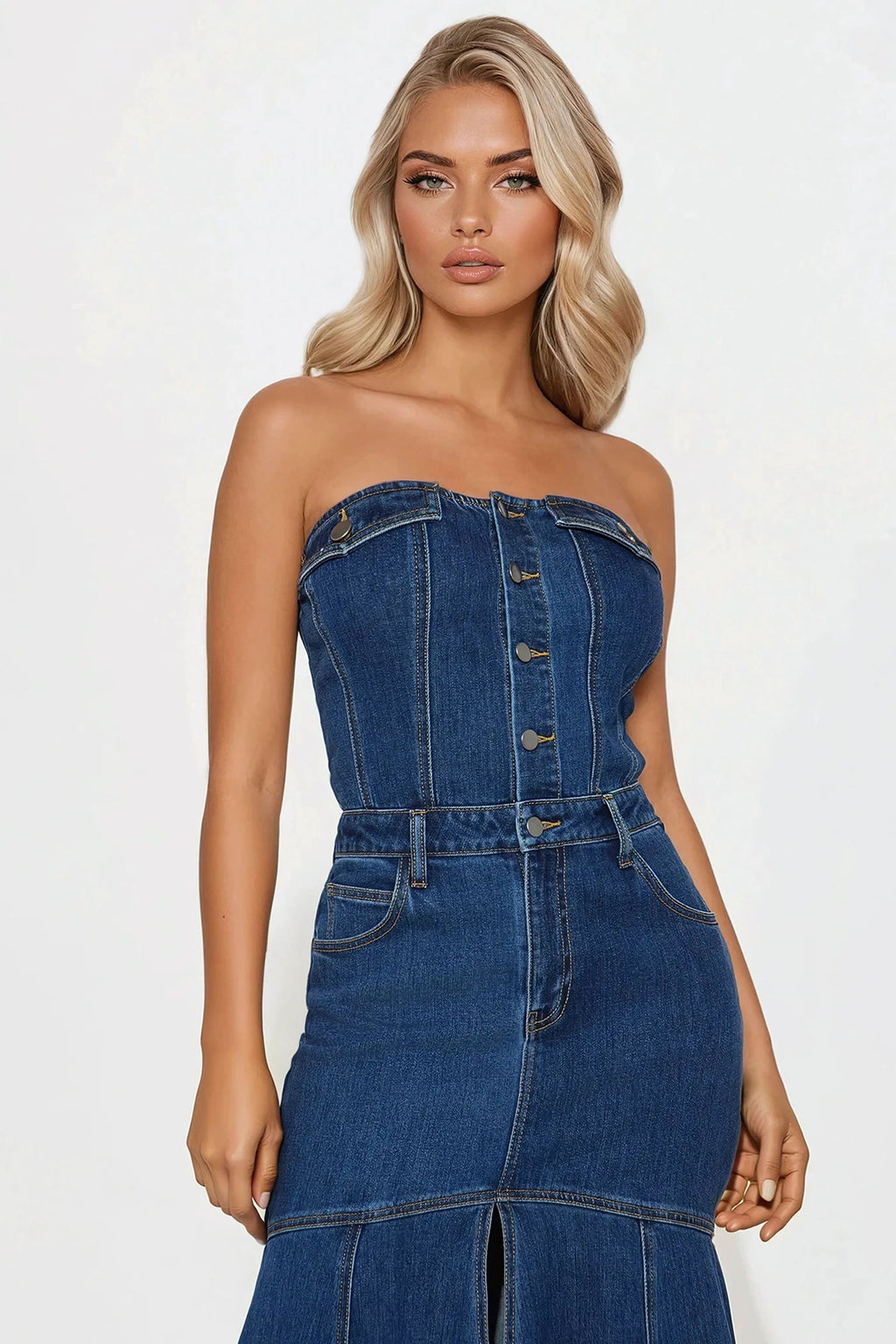 Main One Denim Midi Dress - Dark Wash
